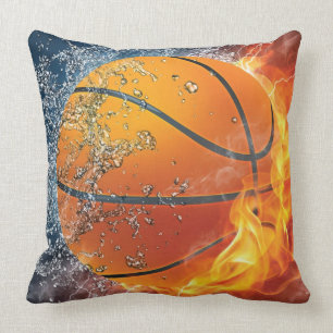 Flaming basketbal kussen