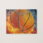 Flaming basketbal legpuzzel (Horizontaal)