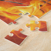 Flaming basketbal legpuzzel (Zijkant)