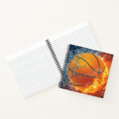 Flaming basketbal notitieboek (Binnen)