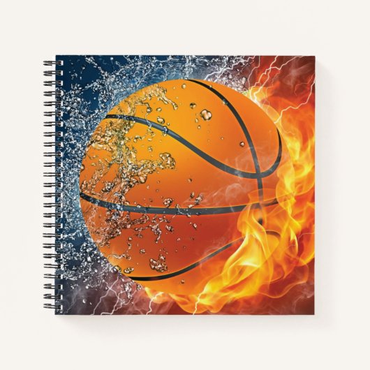 Flaming basketbal notitieboek (Voorkant)