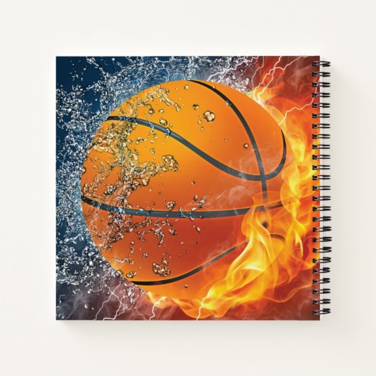 Flaming basketbal notitieboek (Achterkant)