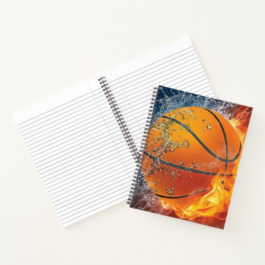 Flaming basketbal notitieboek (Binnen)