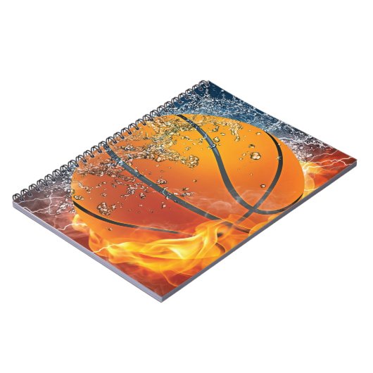 Flaming basketbal notitieboek (Linkerzijde)
