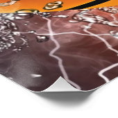 Flaming basketbal perfect poster (Hoek)