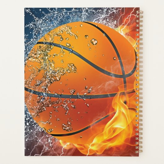 Flaming basketbal planner (Achterkant)