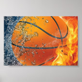 Flaming basketbal poster (Voorkant)