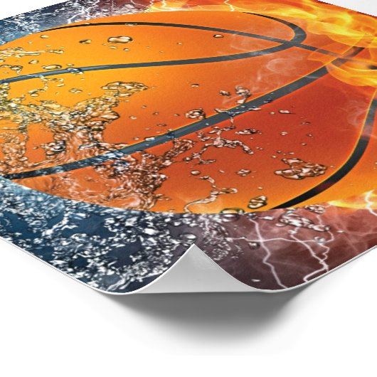 Flaming basketbal poster (Hoek)