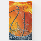 Flaming basketbal spandoek (Verticaal)