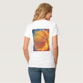 Flaming basketbal t-shirt (Achterkant volledig)