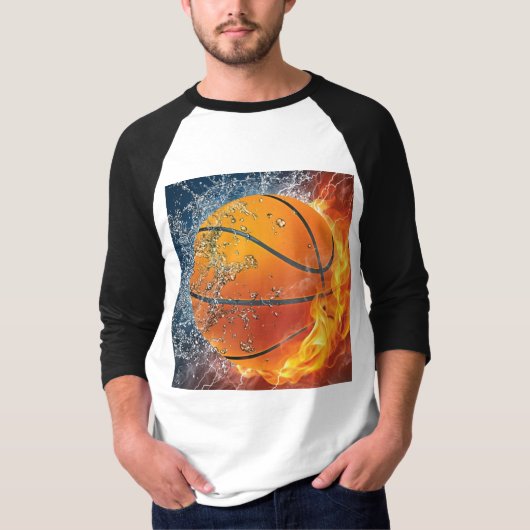 Flaming basketbal t-shirt (Voorkant)