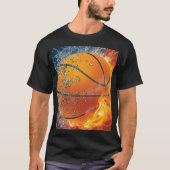 Flaming basketbal t-shirt (Voorkant)