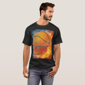 Flaming basketbal t-shirt (Voorkant volledig)