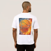 Flaming basketbal t-shirt (Achterkant volledig)