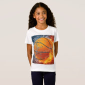 Flaming basketbal t-shirt (Voorkant volledig)
