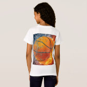Flaming basketbal t-shirt (Achterkant volledig)