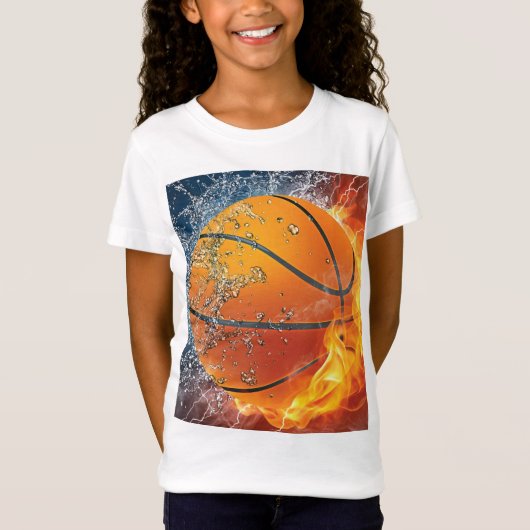 Flaming basketbal t-shirt (Voorkant)
