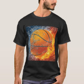 Flaming basketbal t-shirt (Voorkant)