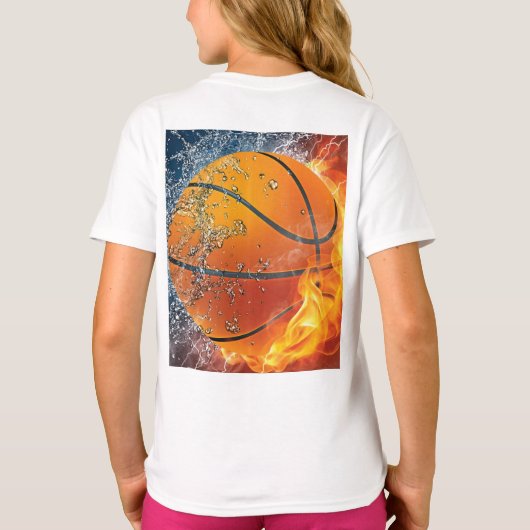 Flaming basketbal t-shirt (Achterkant)