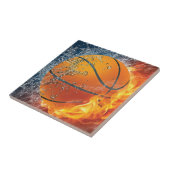 Flaming basketbal tegeltje (Zijkant)