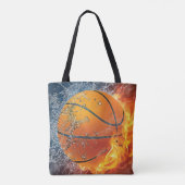 Flaming basketbal tote bag (Achterkant)