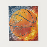 Flaming basketbal
