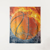 Flaming basketbal wandkleed (Voorkant)