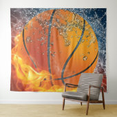 Flaming basketbal wandkleed (In Situ (horizontaal))