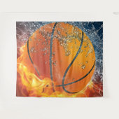 Flaming basketbal wandkleed (Voorkant (horizontaal))