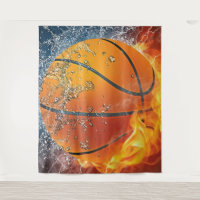 Flaming basketbal