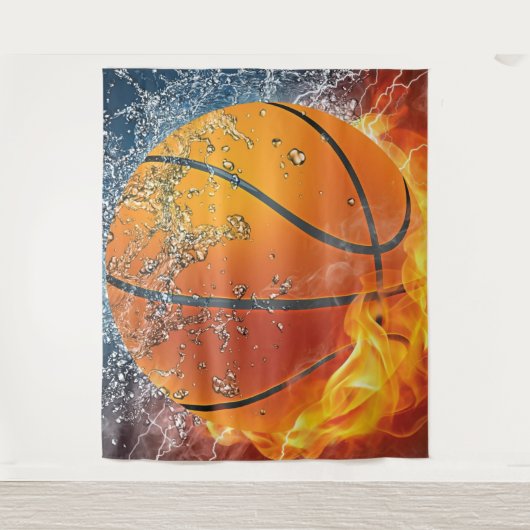 Flaming basketbal wandkleed (Voorkant)