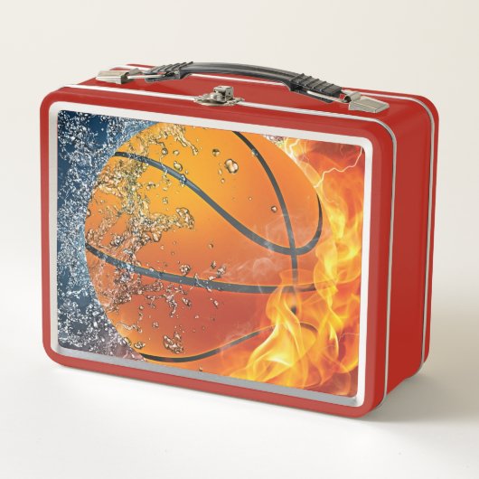 Flaming basketbal werpt kussen (Voorkant)