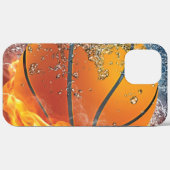 Flaming basketbal werpt kussen Case-Mate iPhone case (Achterkant (horizontaal))