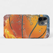 Flaming basketbal werpt kussen Case-Mate iPhone case (Achterkant (horizontaal))