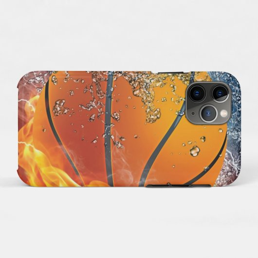 Flaming basketbal werpt kussen Case-Mate iPhone case (Achterkant (horizontaal))