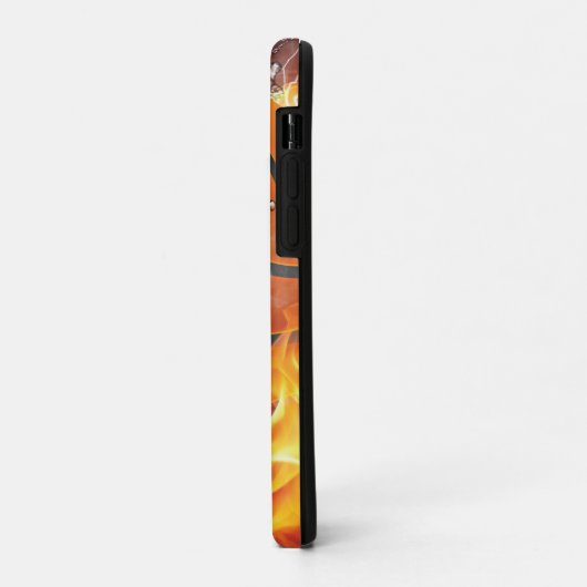 Flaming basketbal werpt kussen Case-Mate iPhone case (Achterkant/links)