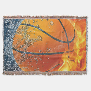 Flaming basketbal werpt kussen deken