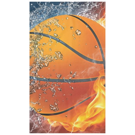 Flaming basketbal werpt kussen tafelkleed (Voorkant)