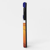 Flaming Basketball Blue en White Case-Mate iPhone Case (Achterkant/links)