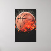 Flaming Basketball Canvas Afdruk (Voorkant)