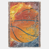 Flaming Basketball Deken (Voorkant Verticaal)