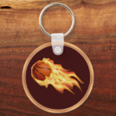 Flaming Basketball Gifts for Players PERSONALIZED Sleutelhanger (Achterkant)