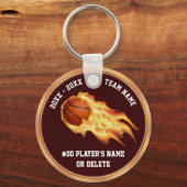Flaming Basketball Gifts for Players PERSONALIZED Sleutelhanger (Voorkant)