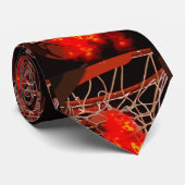 Flaming Basketball Hoop Stropdas (Opgerold)