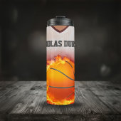 Flaming Basketball Jersey Name  Thermosbeker