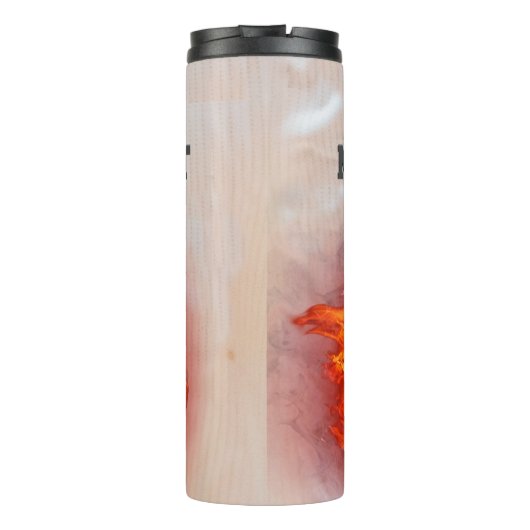 Flaming Basketball Jersey Name  Thermosbeker (Achterkant)