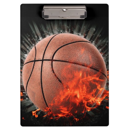Flaming Basketball Klembord (Voorkant)