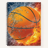 Flaming Basketball Notitieboek (Voorkant)