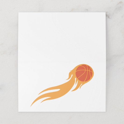 Flaming Basketball Plaatskaartje (Buitenkant ongevouwen)