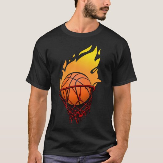 Flaming Basketball T-shirt (Voorkant)